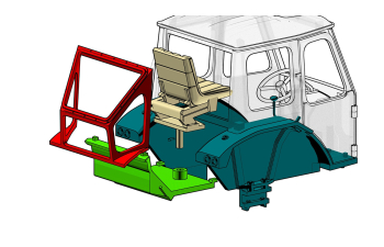 Сборная модель Трактор ЮМЗ-6Л фото версия с задней стенкой для экскаватора
