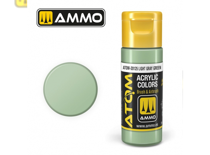 Краска акриловая ATOM COLOR Светло-серо-зелёный / Light Gray Green, 20мл