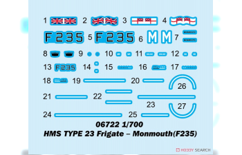 Сборная модель HMS TYPE 23 Frigate – Monmouth(F235)