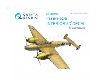 3D Декаль интерьера кабины Bf 110C/D (Cyber-hobby)