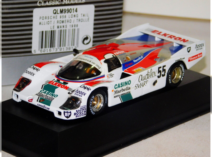 PORSCHE 956 Long Tail Alliot / trolle / Le Mans 1986 #55, white / red