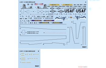 Сборная модель aмериканский военный самолёт Lockheed C-130 Hercules (2 в 1)