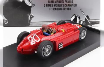 FERRARI F1 D50 N 20 2nd Monaco Gp Juan Manuel Fangio 1956 World Champion - With Driver Figure, Red