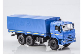 Камский грузовик 43118 рестайлинг бортовой с тентом, синий
