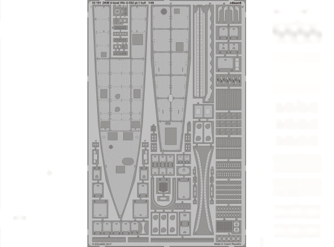 Фототравление для DKM U-boat VIIc U-552 часть 1 корпус