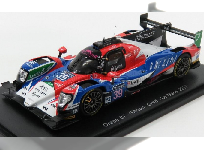 ORECA 07 Gibson Team Graff Racing N39 43th 24h Le Mans (2017) 18th Lmp2 E.Guibbert - E.Trouillet - J.Winslow, Red Blue White