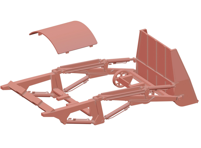 Сборная модель Погрузчик Фронтально Перекидной ПФП-2 на базе гусеничного трактора Т-150