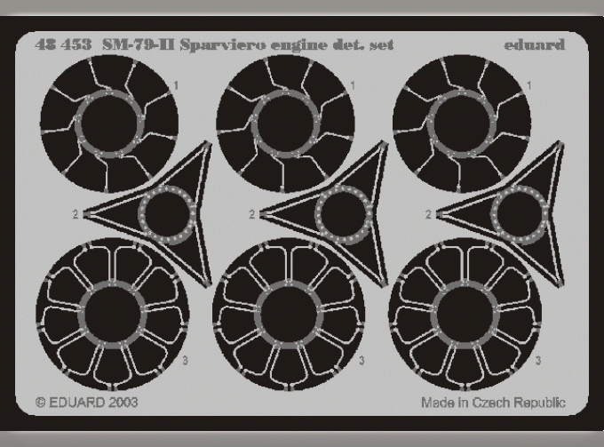 Фототравление SM 79II Sparviero engine