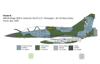 Сборная модель DASSAULT AVIATION Mirage 2000 B/d - French Armee De L'air - War Aircraft (1985) - Military Airplane