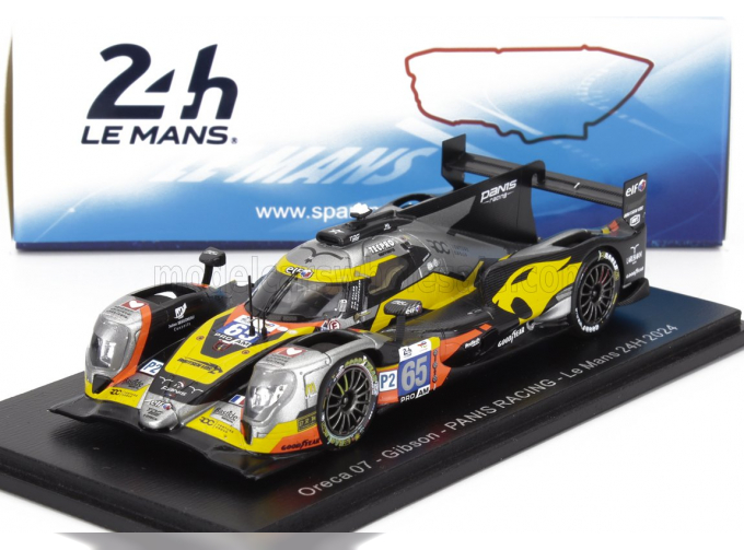 ORECA 07 Gibson Gk428 4.2l V8 Team Panis Racing №65 24h Le Mans (2024) Mathias Beche - Scott Huffaker - Rodrigo Sales, Black Grey Yellow