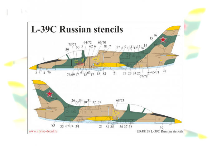 Декаль для DL-39C Albatros, российские тех. надписи