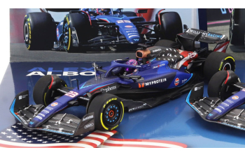 WILLIAMS Set 2x F1 Fw45 Team Williams Racing Gulf №23 Las Vegas Usa Gp (2023) + №23 Austin Usa Gp 2023 Alexander Albon, Blue Black