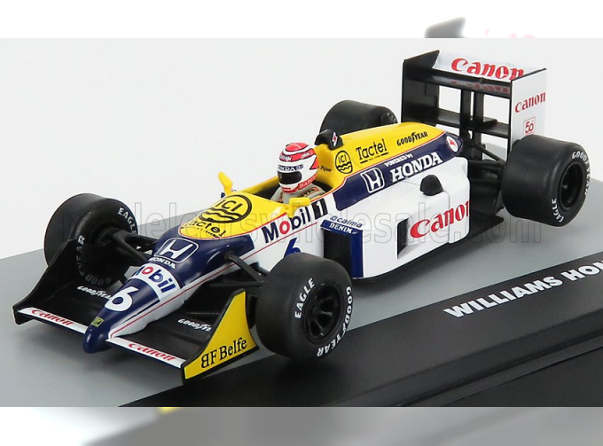 WILLIAMS F1 Honda Fw11b N 6 Italy Gp Nelson Piquet 1987 World Champion, White Blue Yellow