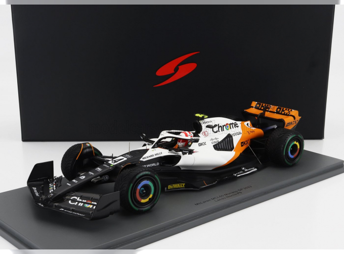 McLAREN F1  Mcl60 Team Mclaren №4 Monaco Gp (2023) Lando Norris, White Orange Black