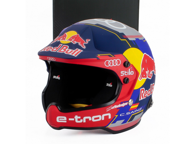 STILO Casco Helmet Carlos Sainz Sr Team Audi Rs Q E-tron E2 Sport №204 Winner Rally Dakar (2024), Blue Red Yellow