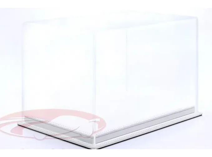 Бокс акриловый Mulhouse с белой кожаной подставкой для шлемов