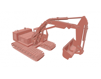 Сборная модель Экскаватор МТП-71А с составной стрелой и планировочным ковшом (широким)