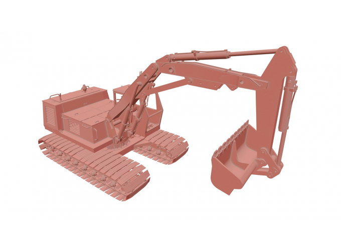 Сборная модель Экскаватор МТП-71А с составной стрелой и планировочным ковшом (широким)