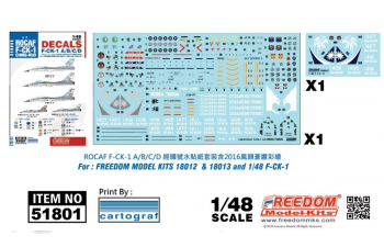 Декаль ROCAF F-CK-1 “CHING-KUO” FIGHTER 1997 ~ 2018