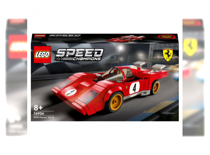 FERRARI Lego Speed Champion - 512m №4 Racing (1970) - 291 Pezzi - 291 Pieces, Red