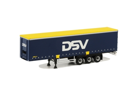 TRAILER Curtainside (3 axle), Premium Line 1:50, желтый с синим