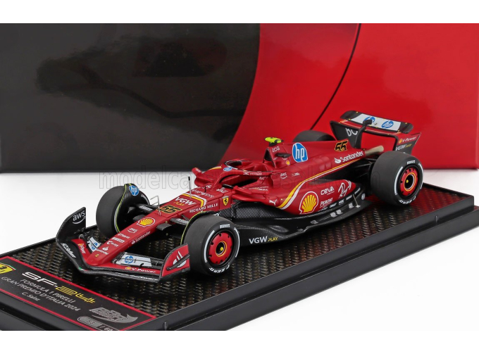 FERRARI F1 Sf-23 Team Scuderia Ferrari №55 4th Monza Gp (2024) Carlos Sainz, Red Black