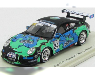 PORSCHE 911 997 Gt3 Cup N24 Winner Class B Porsche Carrera Cup (2010) H.Hassid, Light Green Blue Matt Black