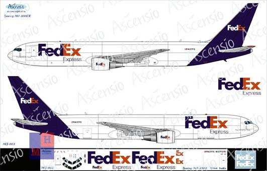 Декаль на самолет боенг 767-300F (FedEx)