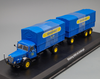 BUSSING 8000 Truck Mit Anhanger Continental With Trailer, blue / yellow