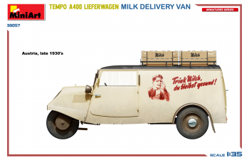 Сборная модель TEMPO A400 Lieferwagen 3-wheels Milk Delivery Van 1962