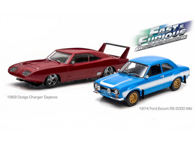 Набор: DODGE Charger Daytona (1969) and FORD Escort RS 2000 MkI (1974) "Fast & Furious" Drag Scene (из к/ф "Форсаж VI")