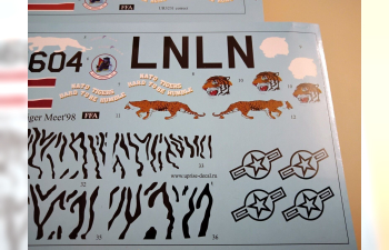 Декаль для F-15E Strike Eagle Tigermeet'98, с тех. надписями, FFA (удаляемая лаковая подложка)