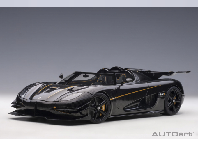 Koenigsegg One:1 2014 (clear carbon fiber/gold stripes)