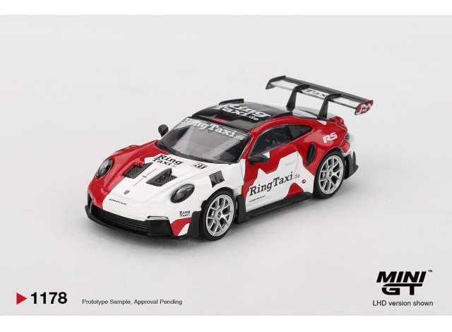 PORSCHE 911 (992) GT3 RS Weissach Ring Taxi (2025), white/red