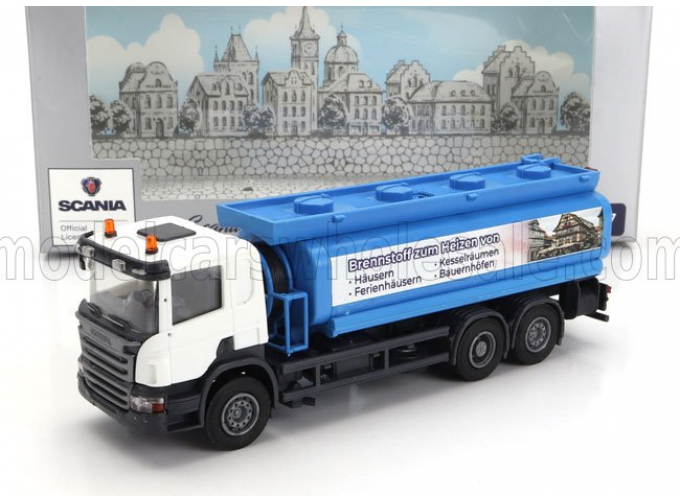 SCANIA P124.860 Tanker Truck Brennstoff Heizen Von 3-assi (1988), Blue White