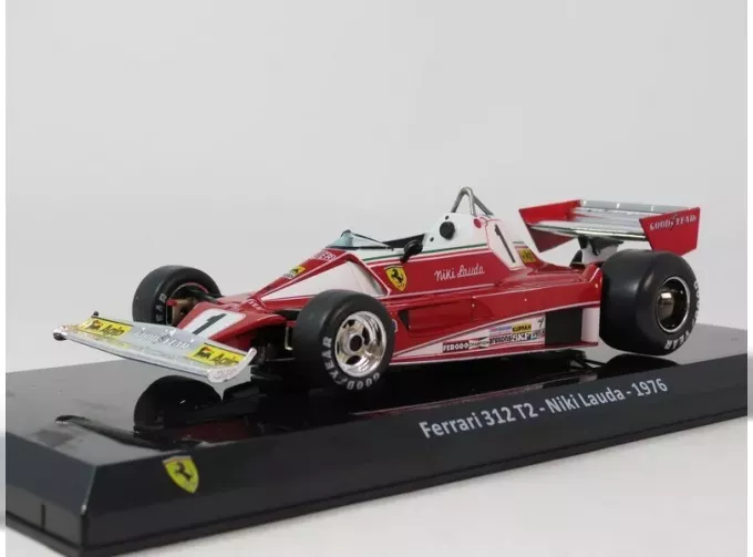 FERRARI F1 312t2 №1 Season (1976) Niki Lauda - Con Vetrina - With Showcase, Red White Silver