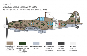 Сборная модель MACCHI Mc.202 Folgore Airplane Wwii Italia Military (decal Per 8 Versioni) 1940