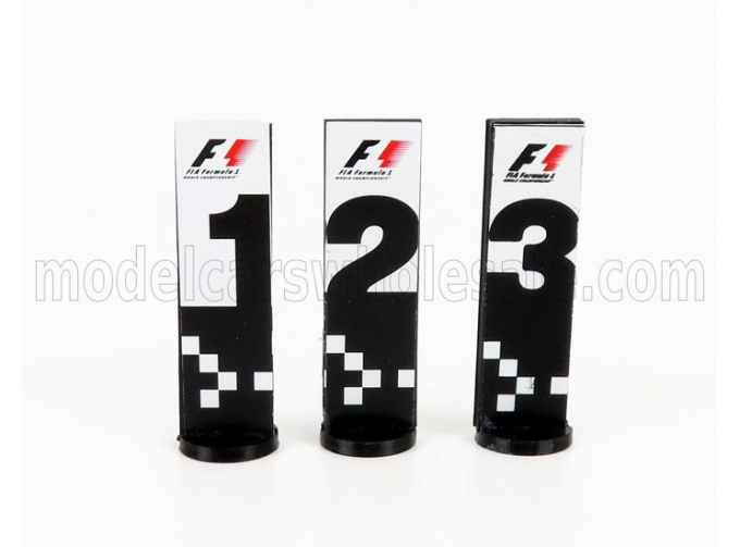 ACCESSORIES F1 World Champion Plate Pit Board - 1st - 2nd - 3rd Place, Grey Black Yellow