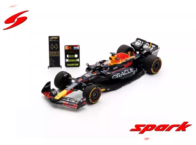 RED BULL F1 Rb19 Team Oracle Red Bull Racing №1 World Champion 2nd Sprint Race Qatar Gp With Pit Board (2023) Max Verstappen, Matt Blue