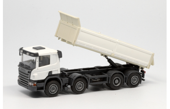 SCANIA P 8х2 самосвал с стальными бортами, белый/слоновая кость