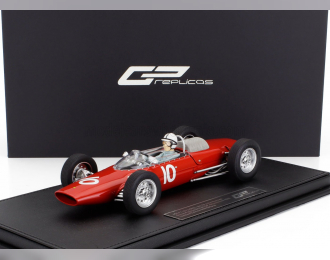 FERRARI F1 156 F1-63 №10 2nd British Silverstone Gp (with Pilot Figure) (John Surtees), Red