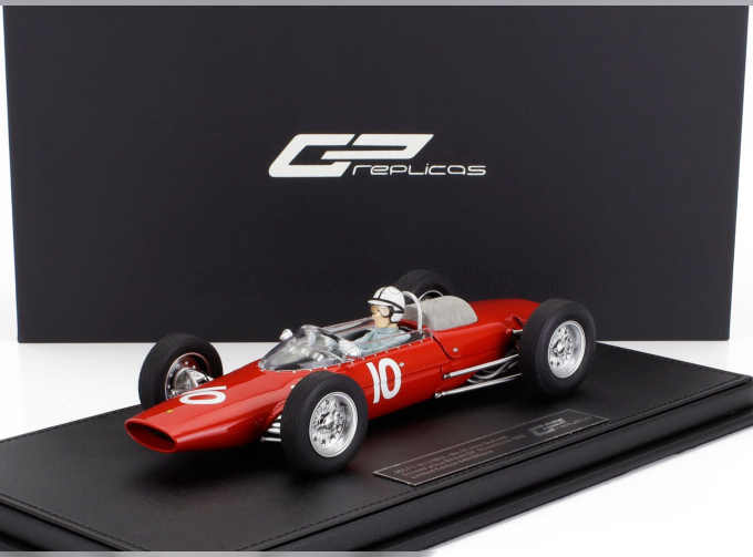 FERRARI F1 156 F1-63 №10 2nd British Silverstone Gp (with Pilot Figure) (John Surtees), Red