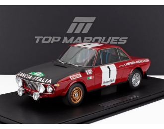 LANCIA Fulvia Hf 1600 Coupe (night Version) №1 Winner Rally Du Maroc (1972) Simo Lampinen - Solve Andreasson - Con Vetrina - With Showcase, Red Black