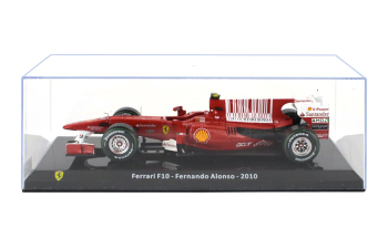 FERRARI F1 F10 №8 Season (2010) Fernando Alonso - Con Vetrina - With Showcase, F-1 Red Met White