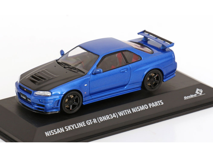 NISSAN Skyline GT-R (BNR34) with Nismo Parts (1996), blue metallic black