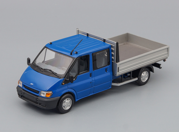 FORD Transit Flatbed double cab (2000), blue