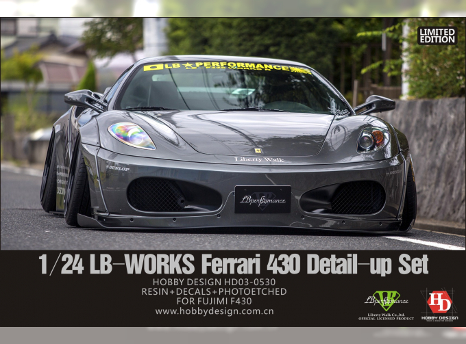 1/24 LB-Works Ferrari 430 Wide Body Kit For Fujimi F430 (Resin+Metal Wheels+PE+Decals+Metal parts+Metal parts)