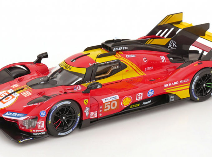 FERRARI 499p 3.0l Turbo V6 Team Ferrari Af Corse №50 Winner 24h Le Mans (2024) Antonio Fuoco - Miguel Molina - Nicklas Nielsen, Red
