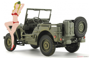 Сборная модель JEEP Willys Mb U.s 1/4 Ton 4x4 Military Utility Truck With Blond Girl Figure 1942