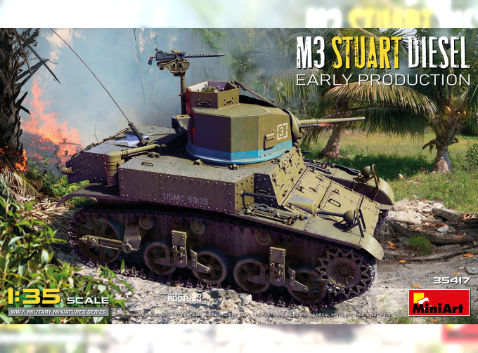 Сборная модель M3 Stuart Diesel Military 1945